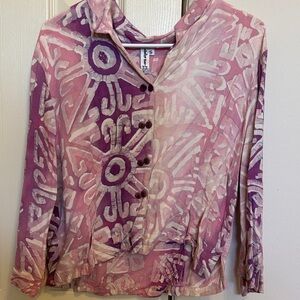 Elegant Pink and Purple Button-Down Shirt